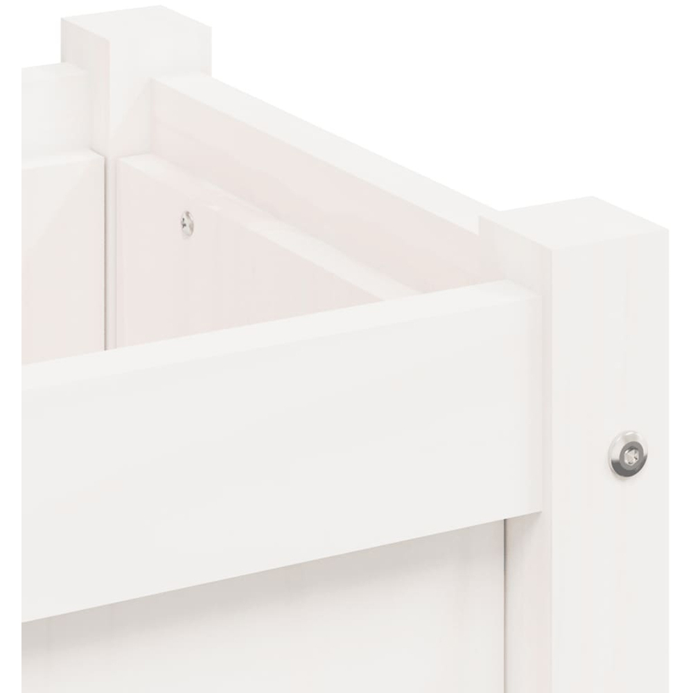 vidaXL White Solid Pine Wood Garden Planter 31 x 31 x 31cm 2 Pack Image 9