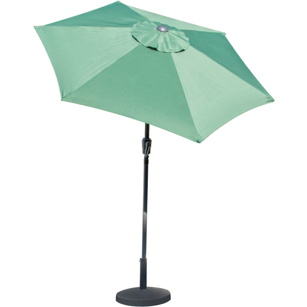 GardenKraft Dark Green 6 Ribs Crank and Tilt Parasol 2m Image 1