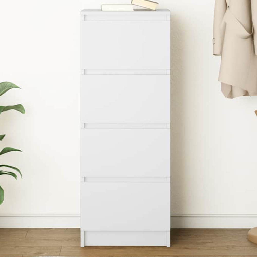 vidaXL 4 Drawer White Sideboard Image 1