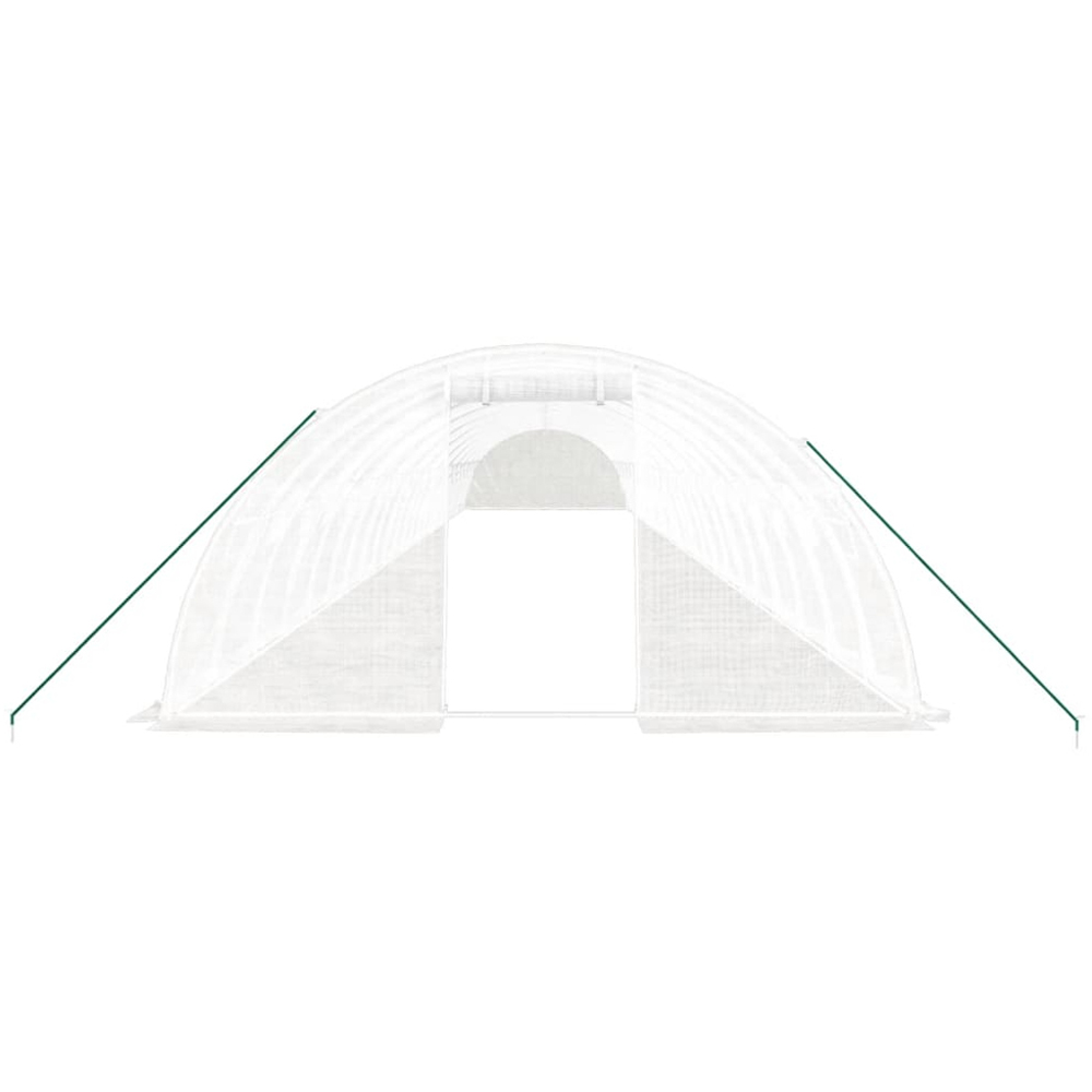 vidaXL White Polyethylene Galvanised Steel Frame 78.4 x 13.1ft Greenhouse Image 3