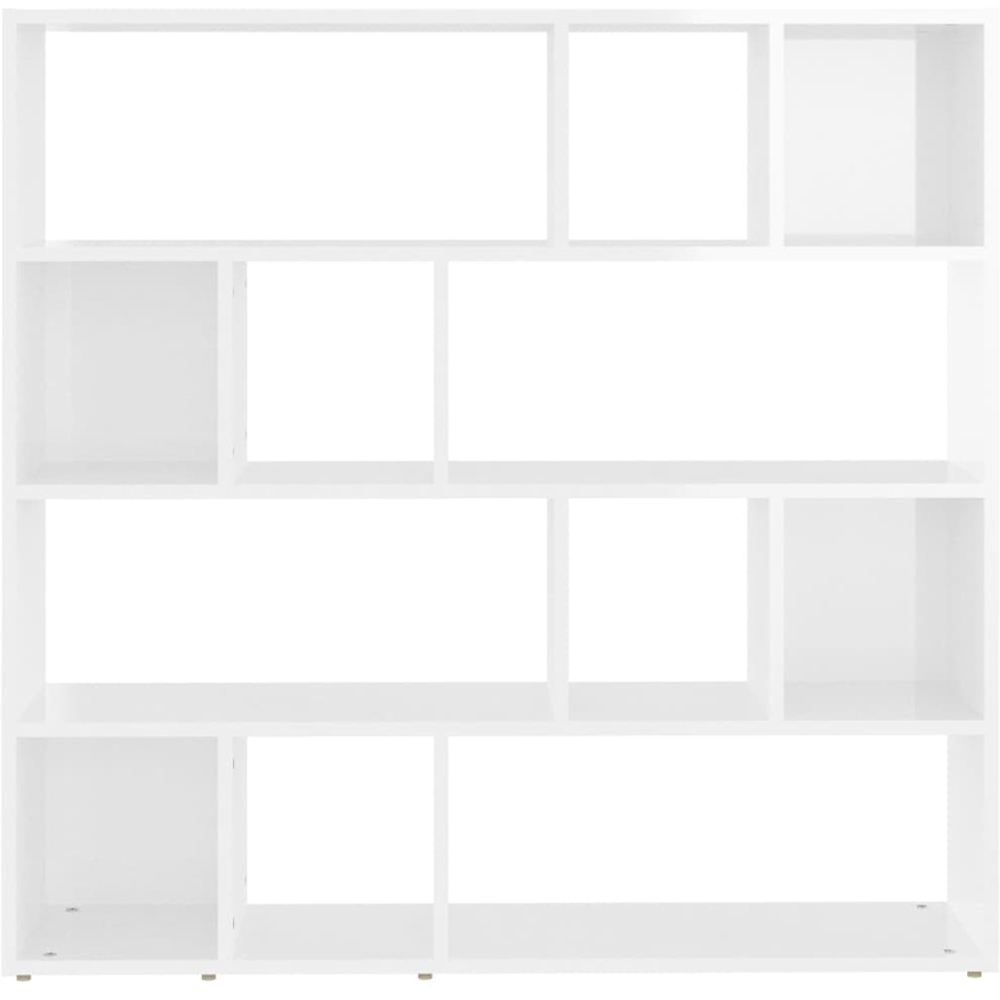 vidaXL 12 Shelf White High Gloss Bookcase Image 4