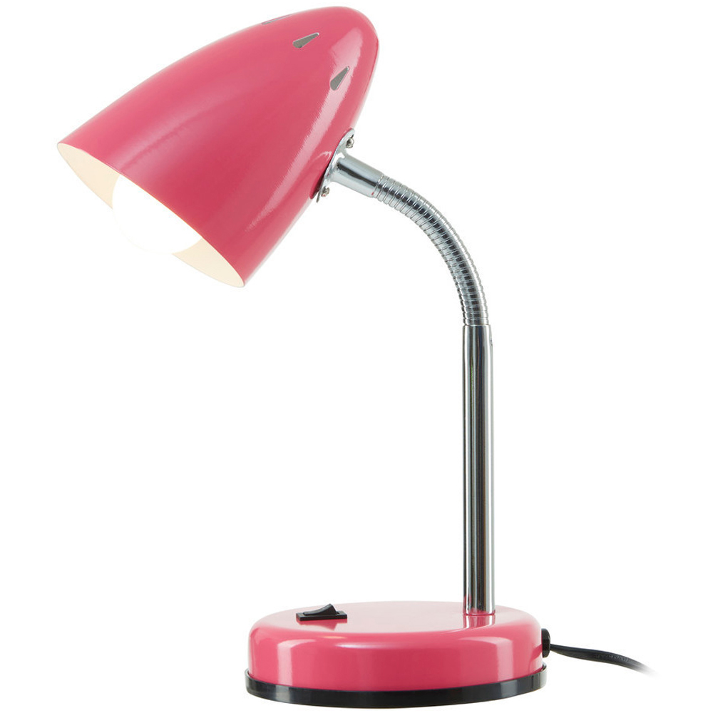 Premier Housewares Pink Gloss Desk Lamp Image 3