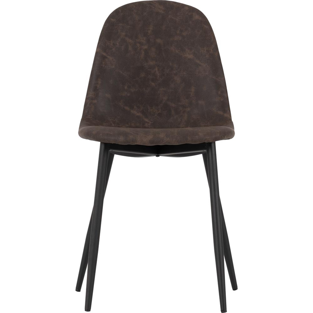 Seconique Athens Set of 2 Brown PU Leather Dining Chair Image 4