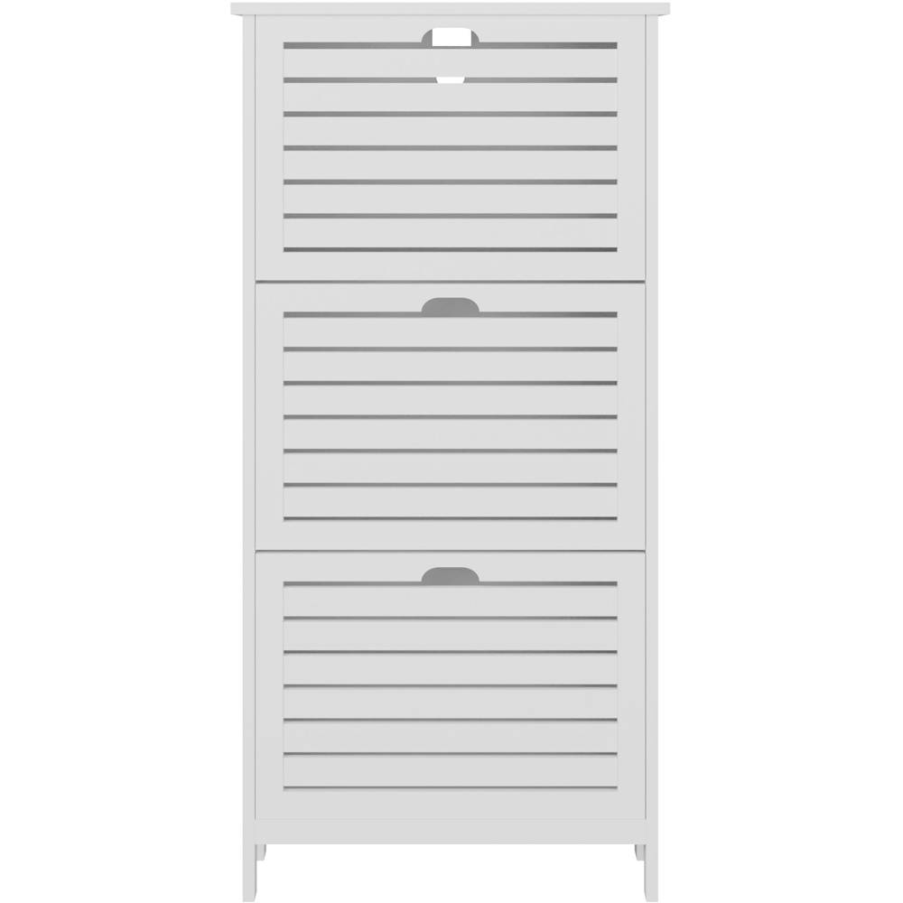 GFW Bergen White 3 Tier Shoe Cabinet Image 4