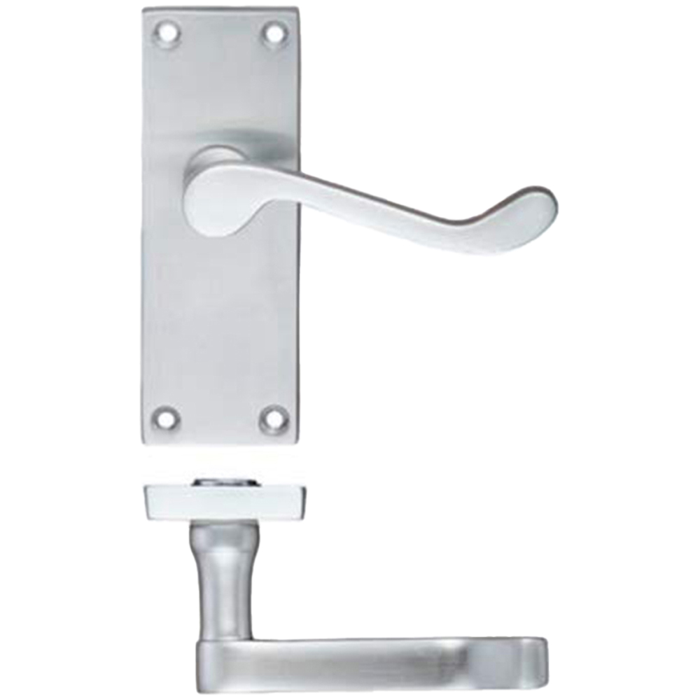 Golden Grace Satin Brushed Chrome Victorian Scroll Lever Latch Door Handle Pair 120mm 5 Pack Image 2