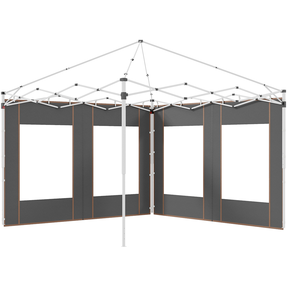 Outsunny 2 x 3m Grey Gazebo Replacement Side Panel with Large Window 2 Pack Image 2
