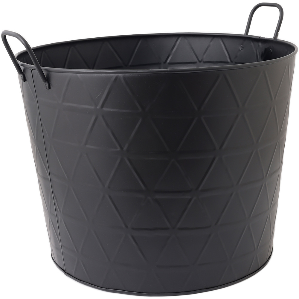 Charles Bentley Large Black Triangle Embossed Oval Bucket Image 1