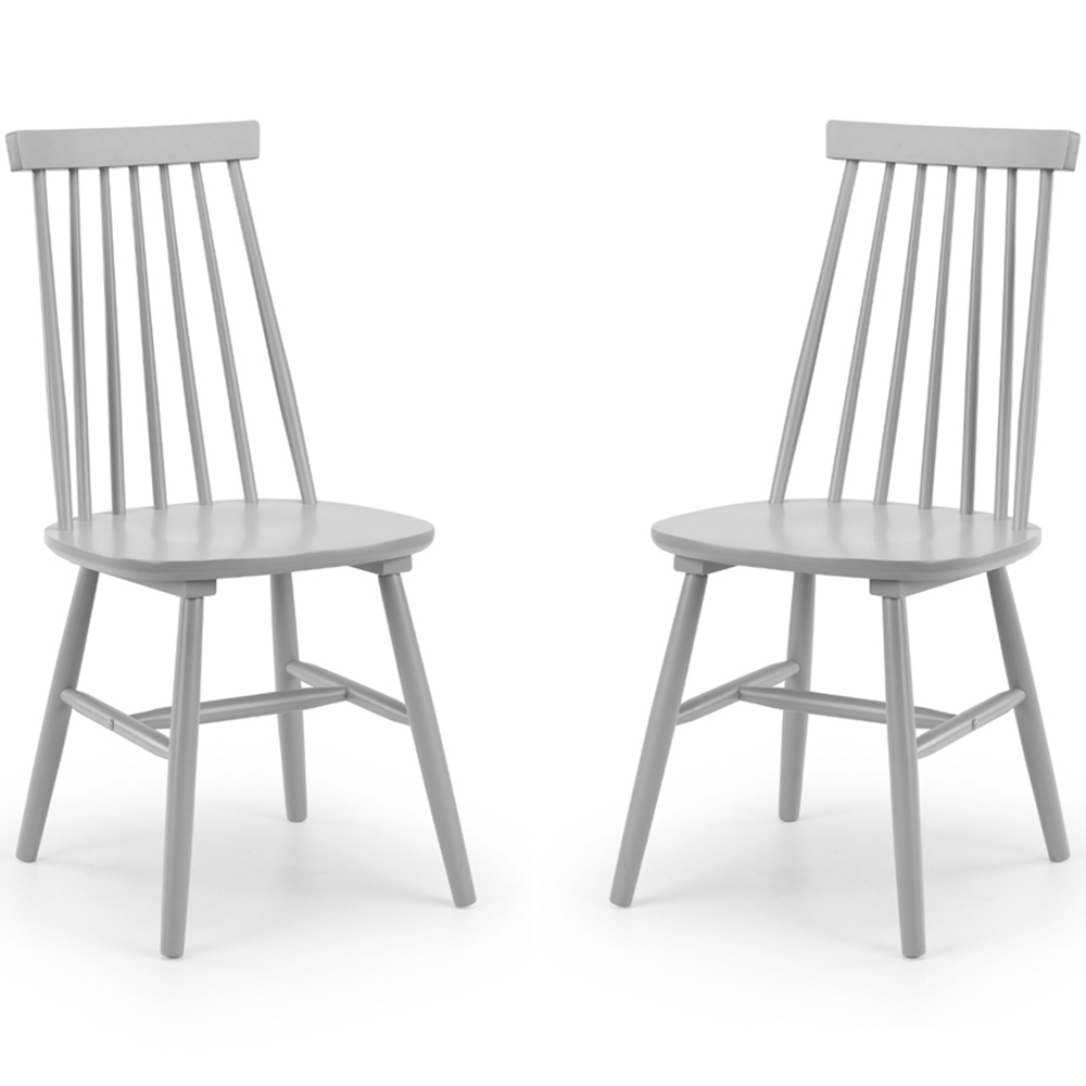 Julian Bowen Alassio Set of 2 Grey Dining Chair Image 2