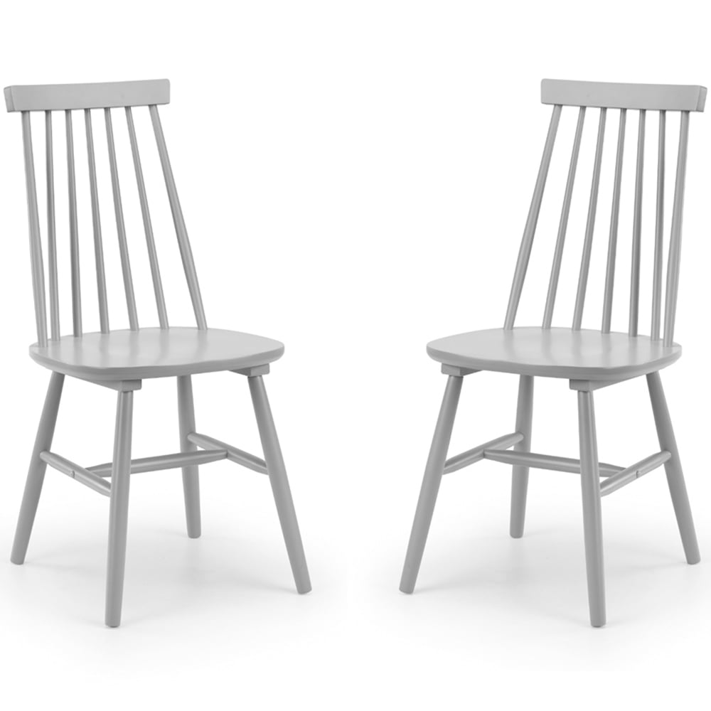 Julian Bowen Alassio Set of 2 Grey Dining Chair Image 2