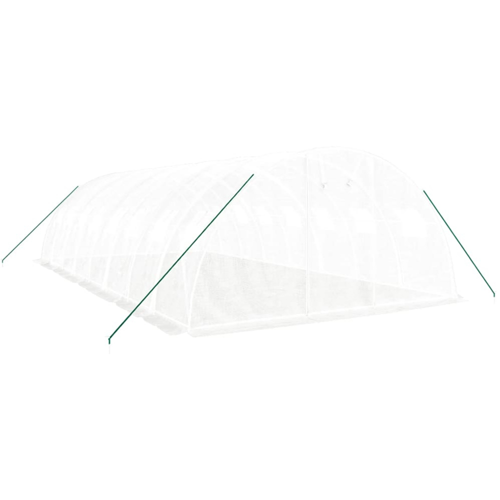 vidaXL White Polyethylene Galvanised Steel Frame 26.2 x 13.1ft Greenhouse Image 2