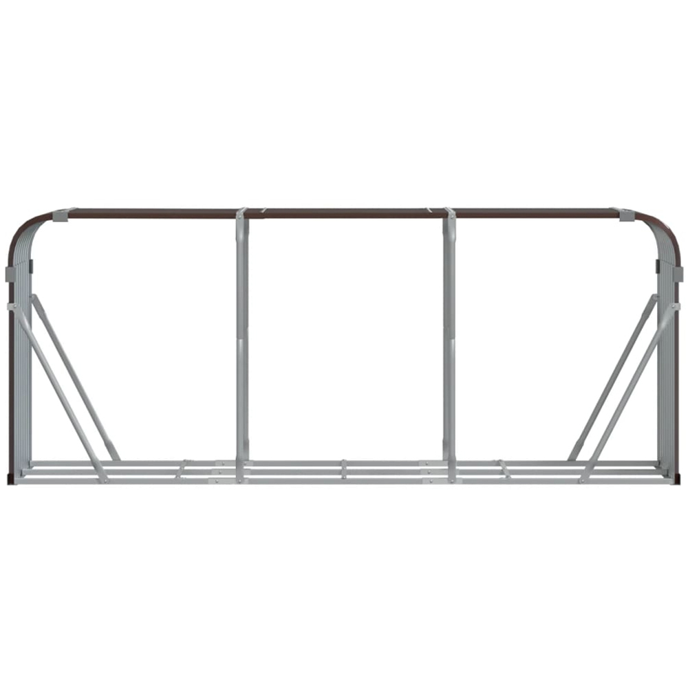 vidaXL Brown Galvanised Steel Firewood Log Holder 100 x 234 x 45cm Image 3