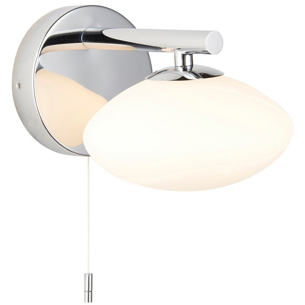 Merano Oristano Opal Glass Chrome Plate Bathroom Wall Light Image 1