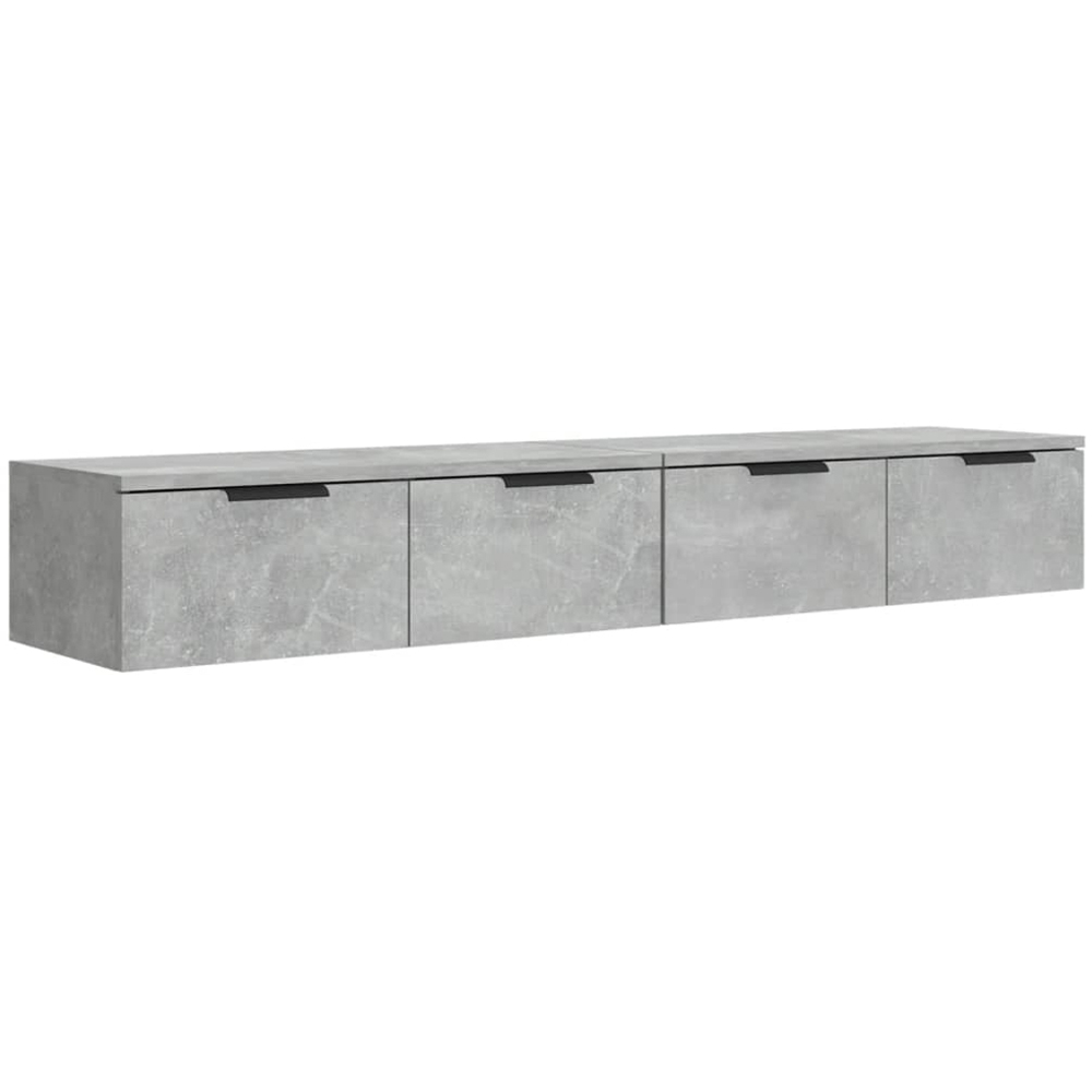 vidaXL 2 Drawer Concrete Grey Wall Cabinet Set of 2 Image 2