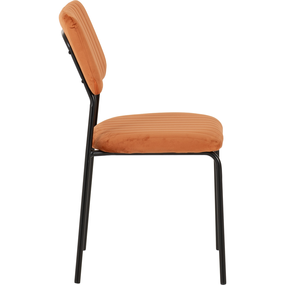 Seconique Sheldon Set of 4 Burnt Orange Velvet Fabric Dining Chair Image 5