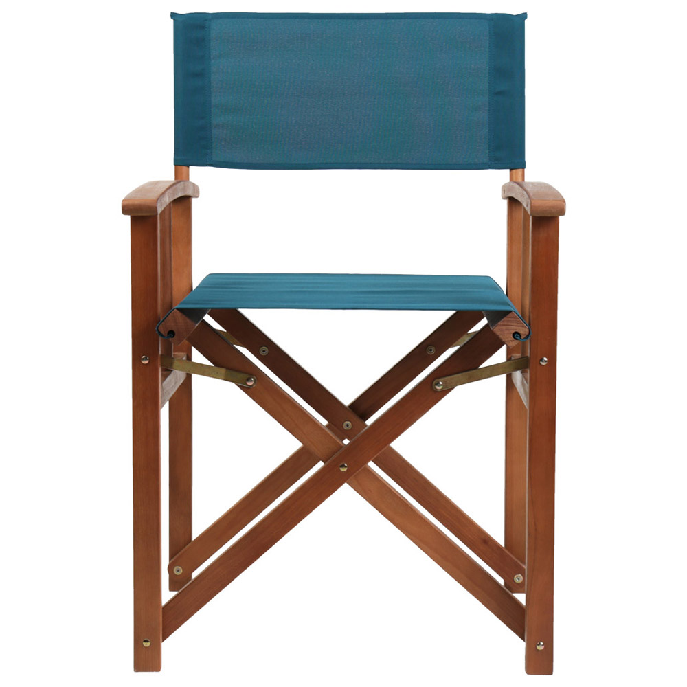 Charles Bentley FSC Eucalyptus Pair Director Chairs Teal Image 2