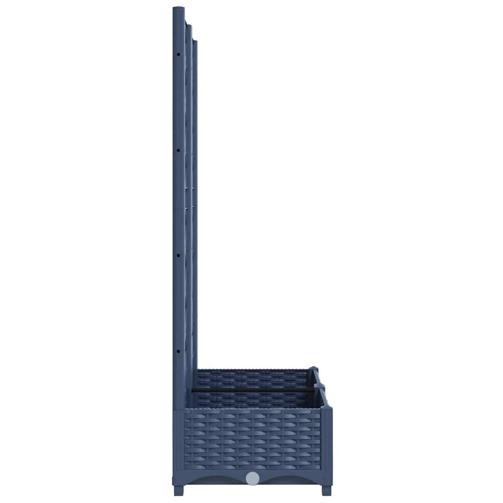 vidaXL Blue Plastic Garden Planter with Trellis 80 x 40 x 121.5cm Image 4
