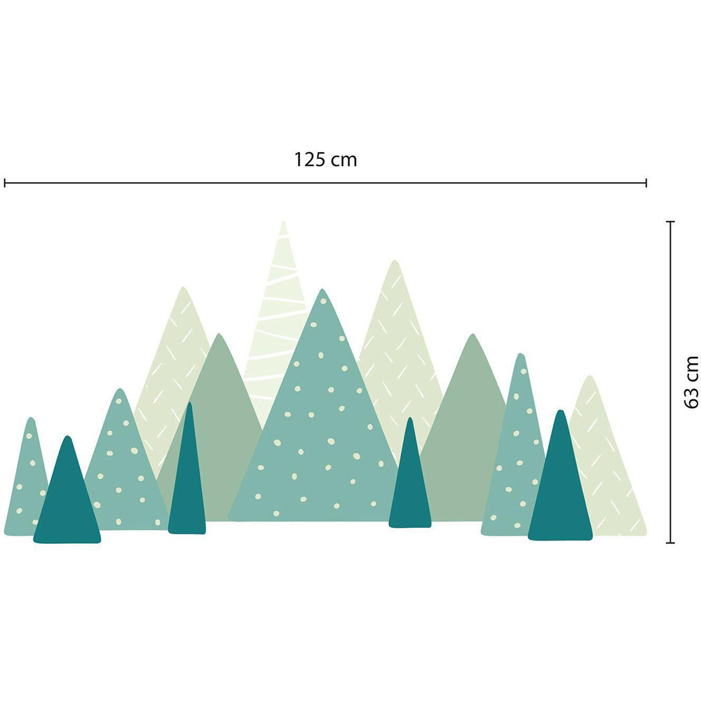 Walplus Kids Green Scandinavian Mountains Self Adhesive Wall Stickers Image 4