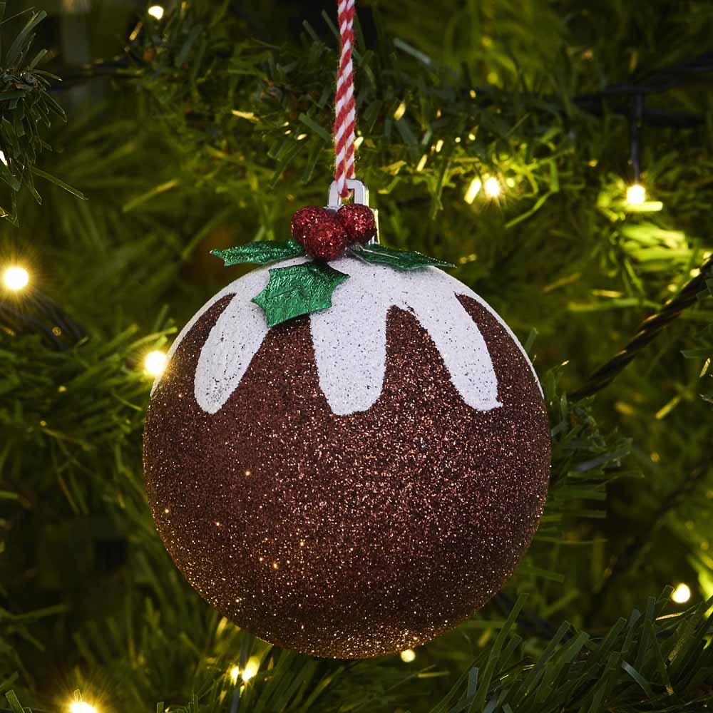 Wilko Merry Pudding Bauble 6 Pack Image 3