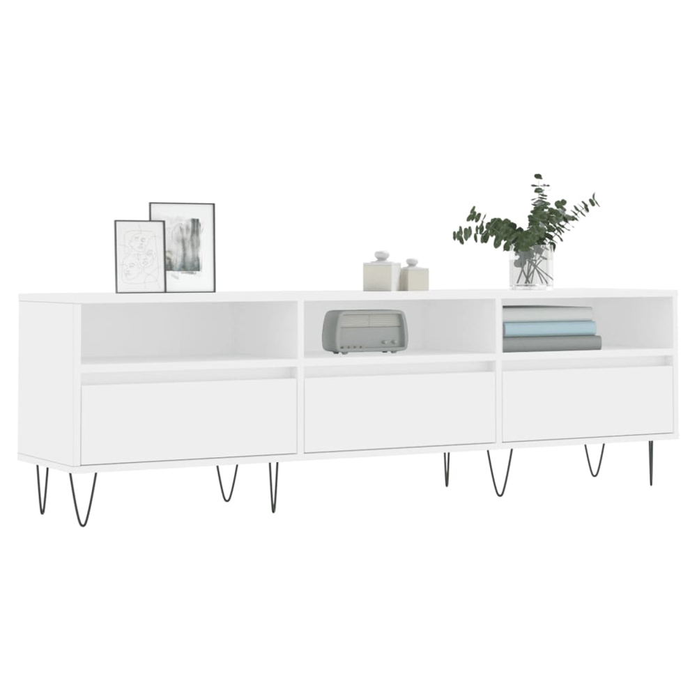 vidaXL 3 Door 3 Shelf White TV Cabinet Image 3
