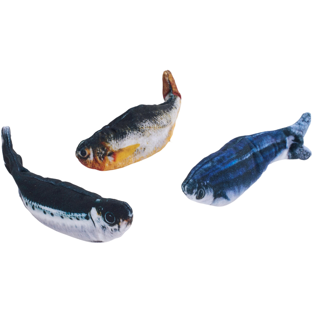 H&O Direct 3 Piece Multicolour Electric Flopping Fish Cat Toy Set Image 4