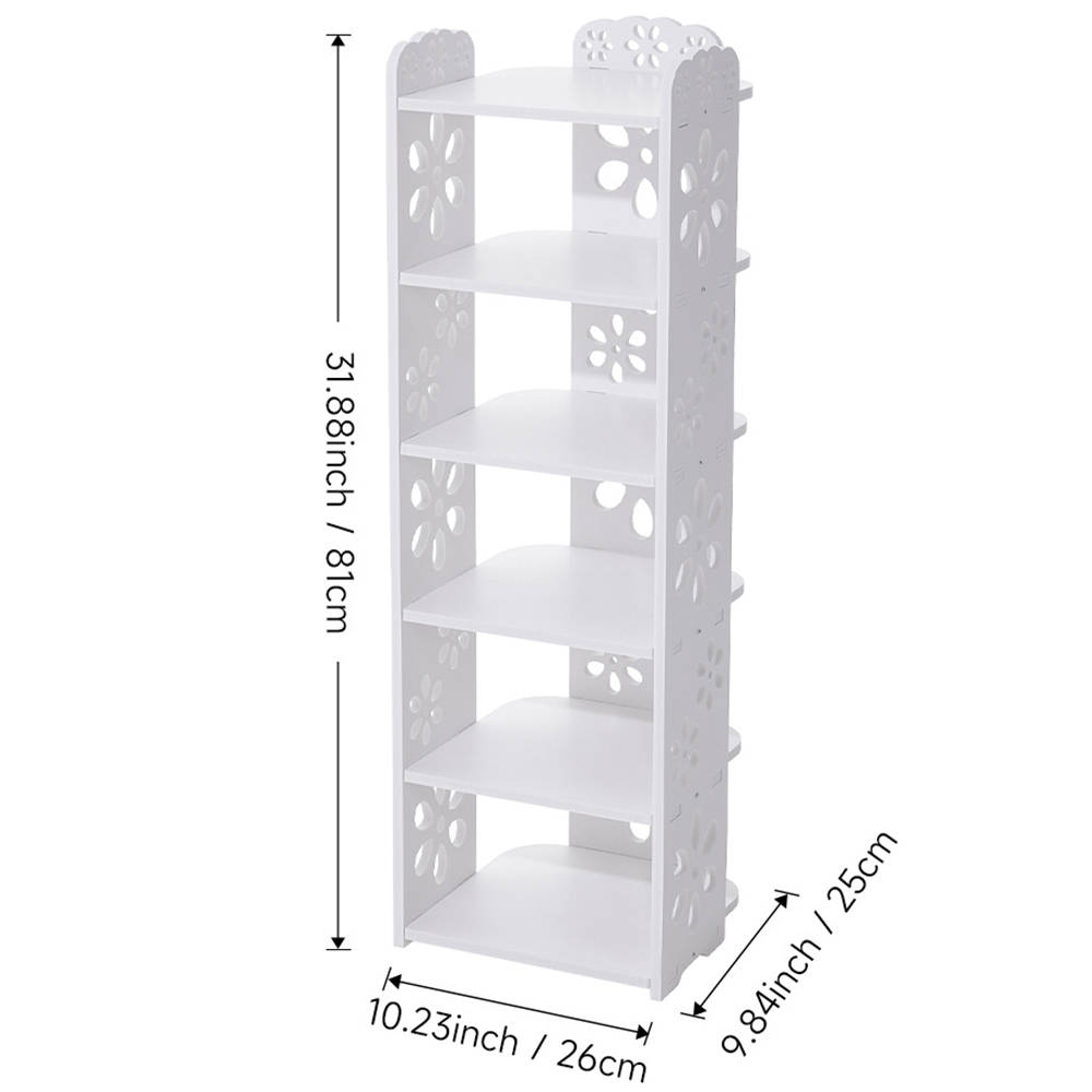 H&O Direct 6 Tier White Open Shoe Rack Image 5