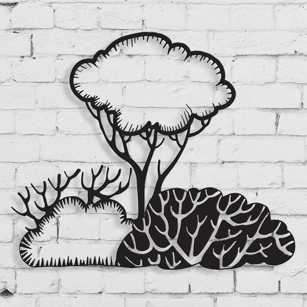 Decortie Bushes Black Metal Wall Art Ornament 46 x 55cm Image 2