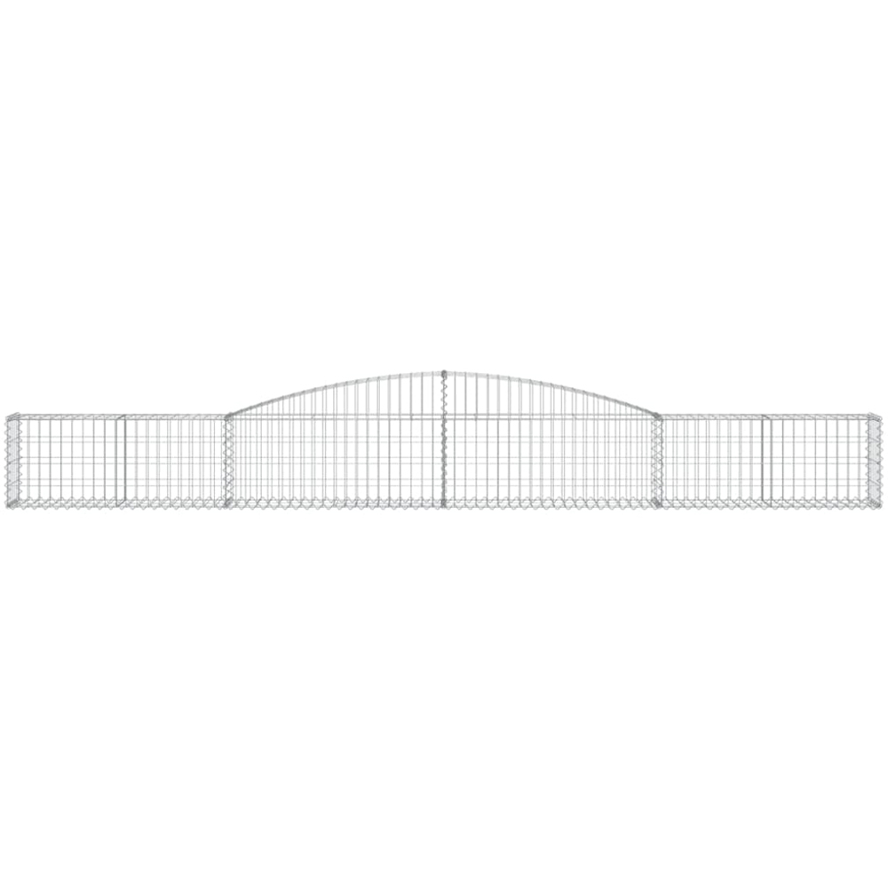 vidaXL Silver Galvanised Iron Arched Gabion Basket 400 x 30 x 40/60cm 10 Pack Image 2