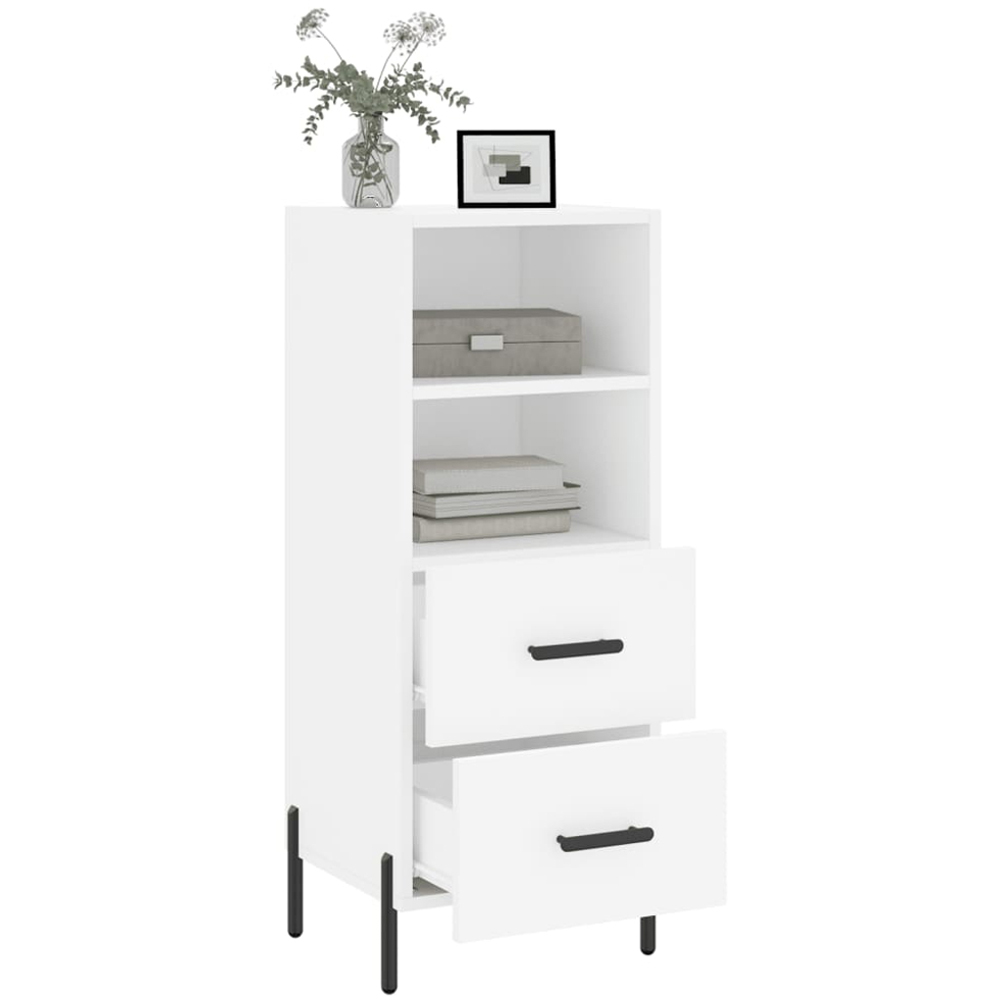 vidaXL 2 Drawer 2 Shelf White Sideboard Image 4