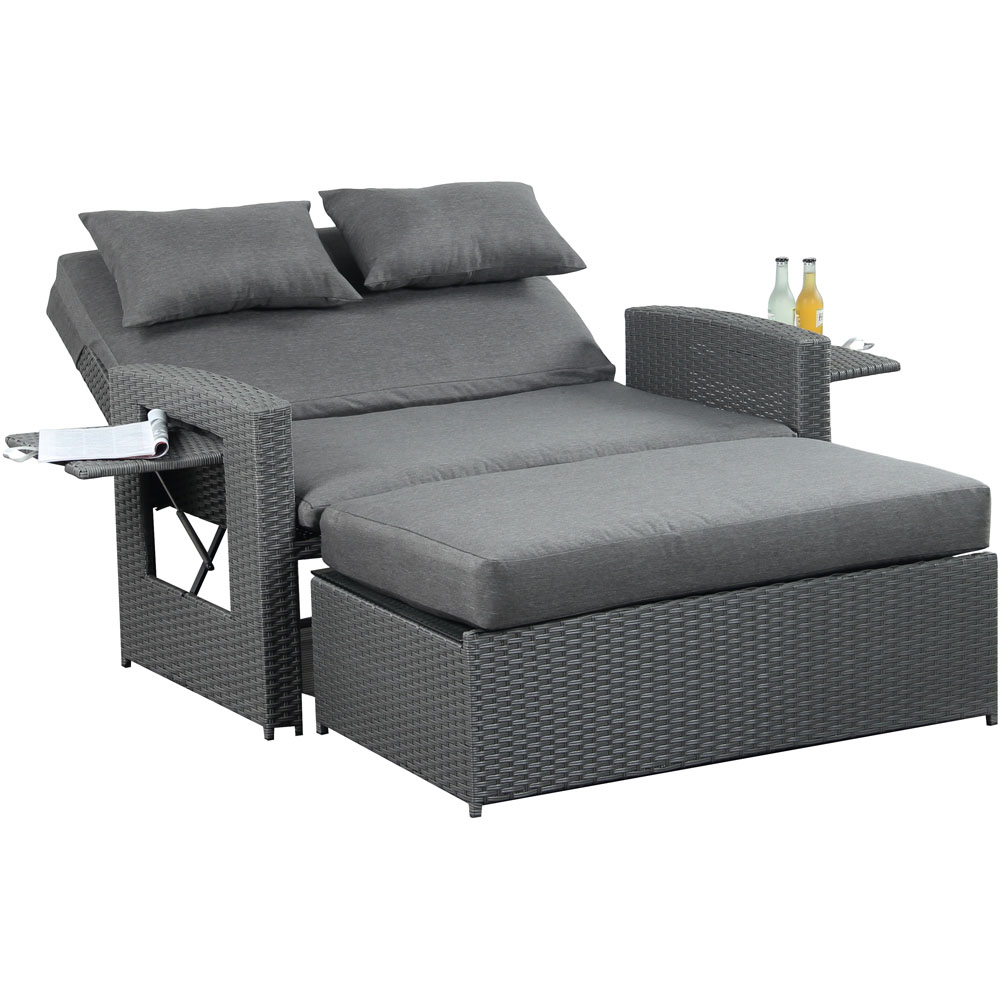 Outdoor Living Oasis 2 Seater Grey Sofa Daybed Set Image 2