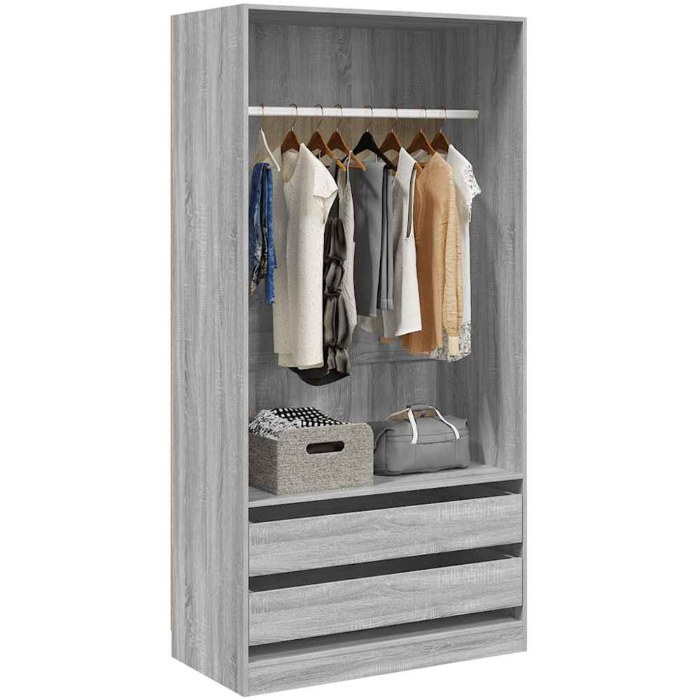 vidaXL 4 Shelf Grey Sonoma Engineered Wood Open Wardrobe Image 3