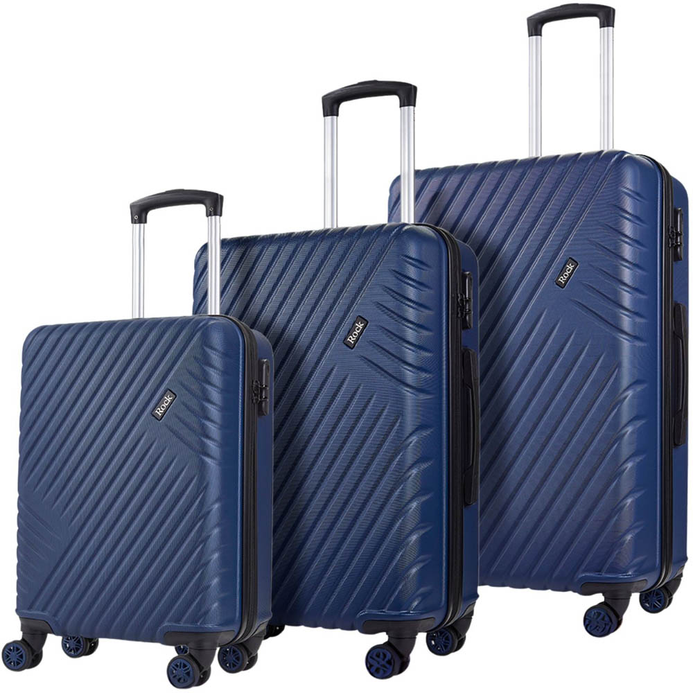 Rock Santiago Set of 3 Navy Hardshell Suitcases Image 1