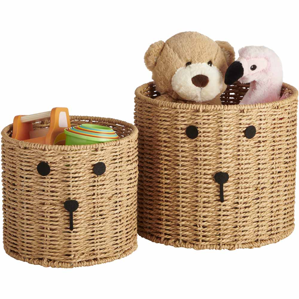 Wilko Natural Bear Woven Tubs 2 Pack Image 2