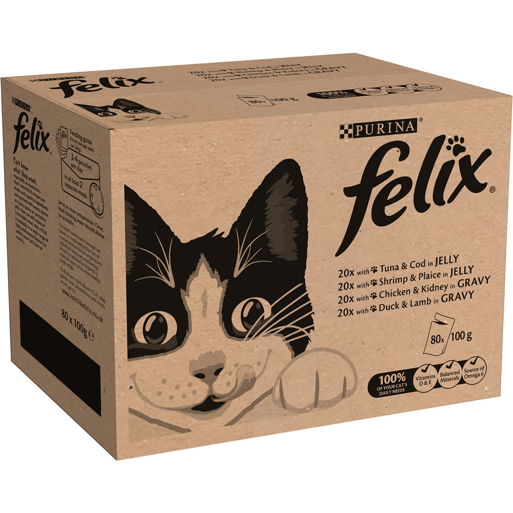 Felix Pouch Cat Food Multi Variety Collection 80 x 100g Wilko
