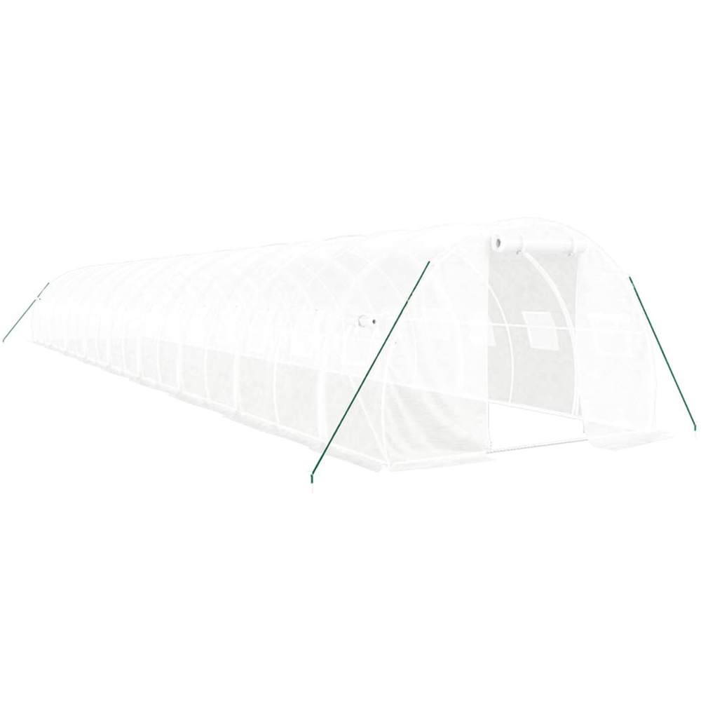 vidaXL White Polyethylene Galvanised Steel Frame 59 x 9.8ft Greenhouse Image 1