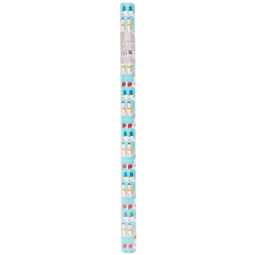 Yeti Snowman Gift Wrap Blue Image 2