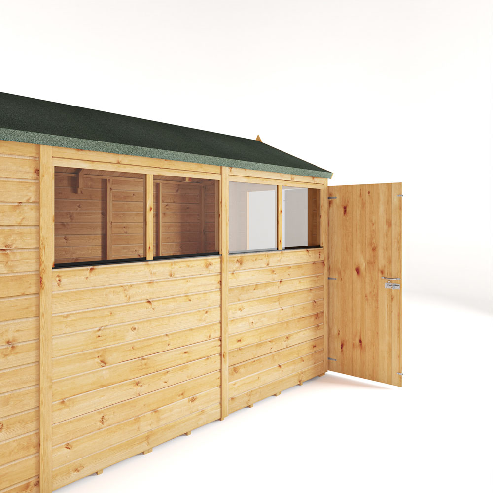 Mercia Woodsman 10 x 6ft Shiplap Glass Apex Shed Image 5