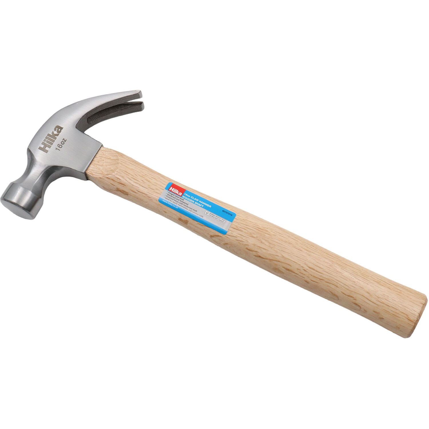 Hilka Wooden Shaft Claw Hammer Natural and Silver Image 2