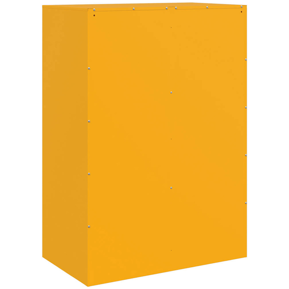 vidaXL 2 Drawer 4 Open Shelf Mustard Yellow Steel Highboard with Metal Handles Image 7