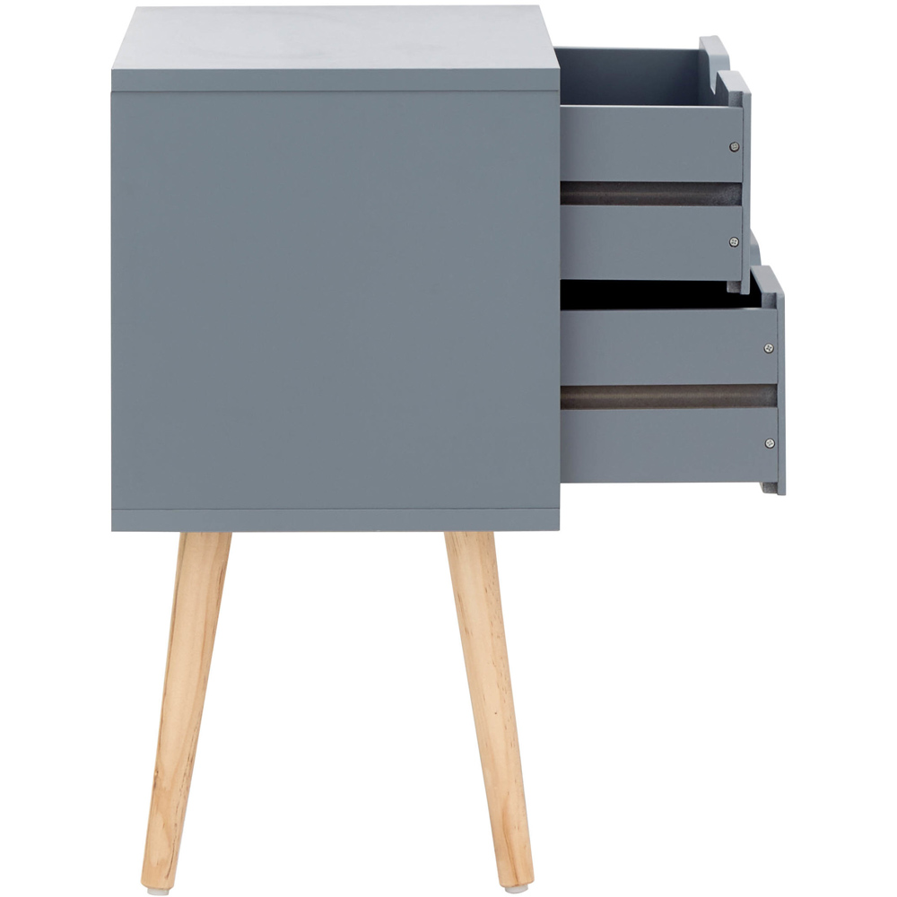 GFW Nyborg 2 Drawer Dark Grey Bedside Table Image 5