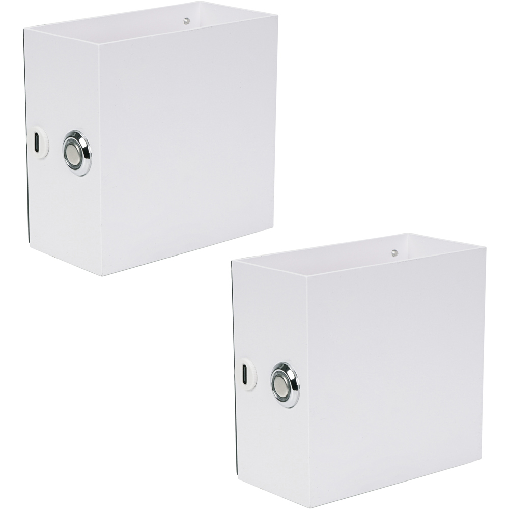 ValueLights Marx Easy Fit White Rechargeable Wall Light 2 Pack Image 1