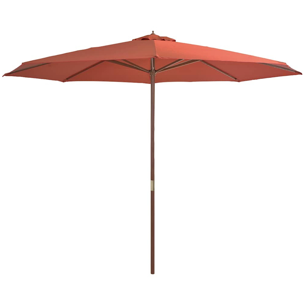 vidaXL Brown Garden Parasol with Wooden Pole 3.5m Image 1