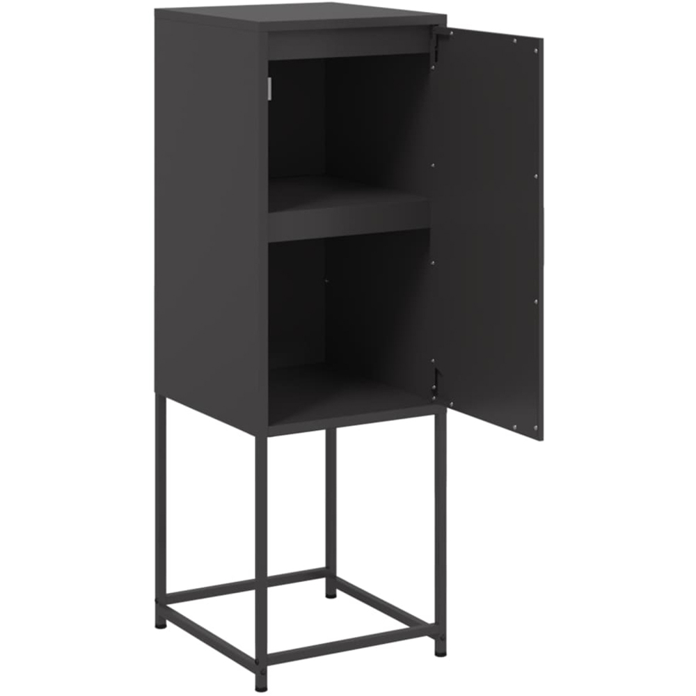 vidaXL Single Door Black Steel Highboard Image 3