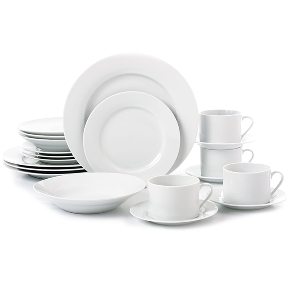 Waterside White Rim 20 Piece Dinner Set Image 1