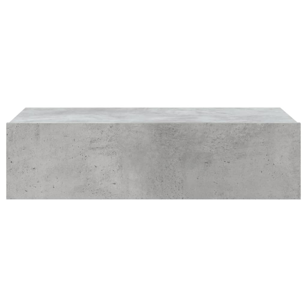 vidaXL Single Drawer Concrete Grey Wall Mounted TV Cabinet with LED Lights Image 4