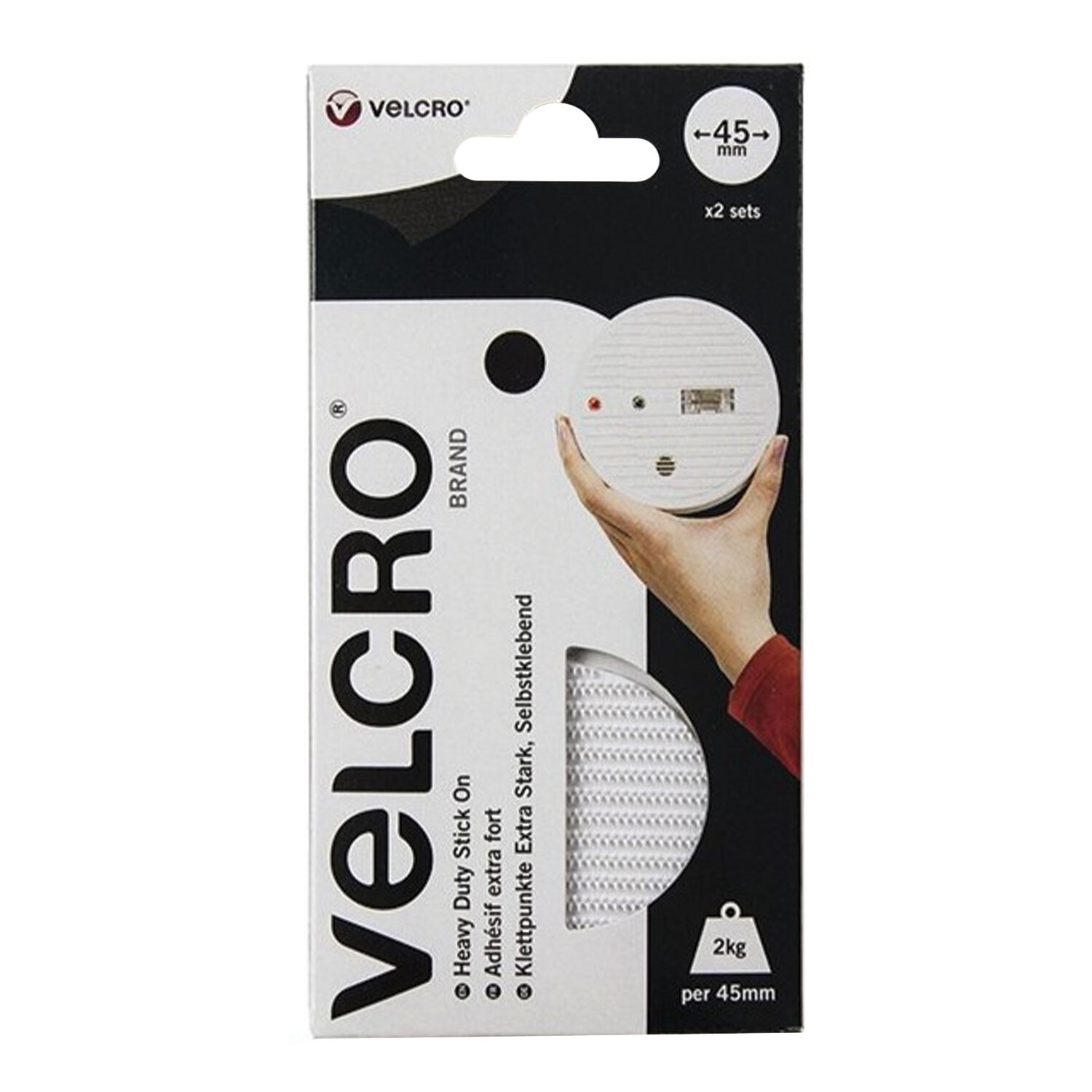 Velcro 45mm White Heavy Duty Coins 2 Pack Image
