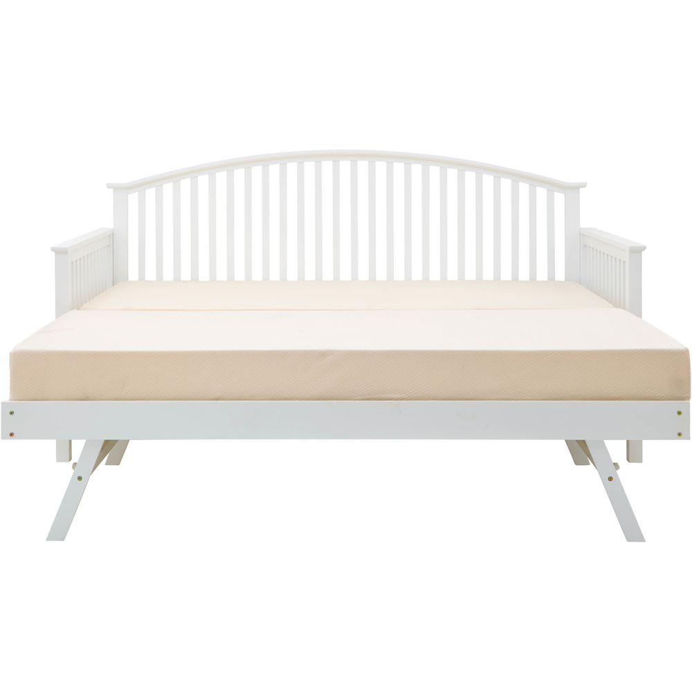GFW Madrid Single White Wooden Day Bed with Trundle Image 2
