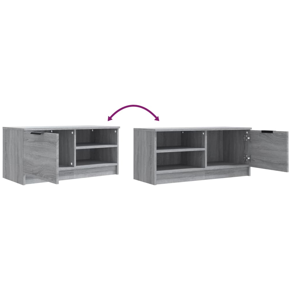 vidaXL Single Door 2 Shelf Grey Sonoma TV Cabinet Set of 2 Image 8