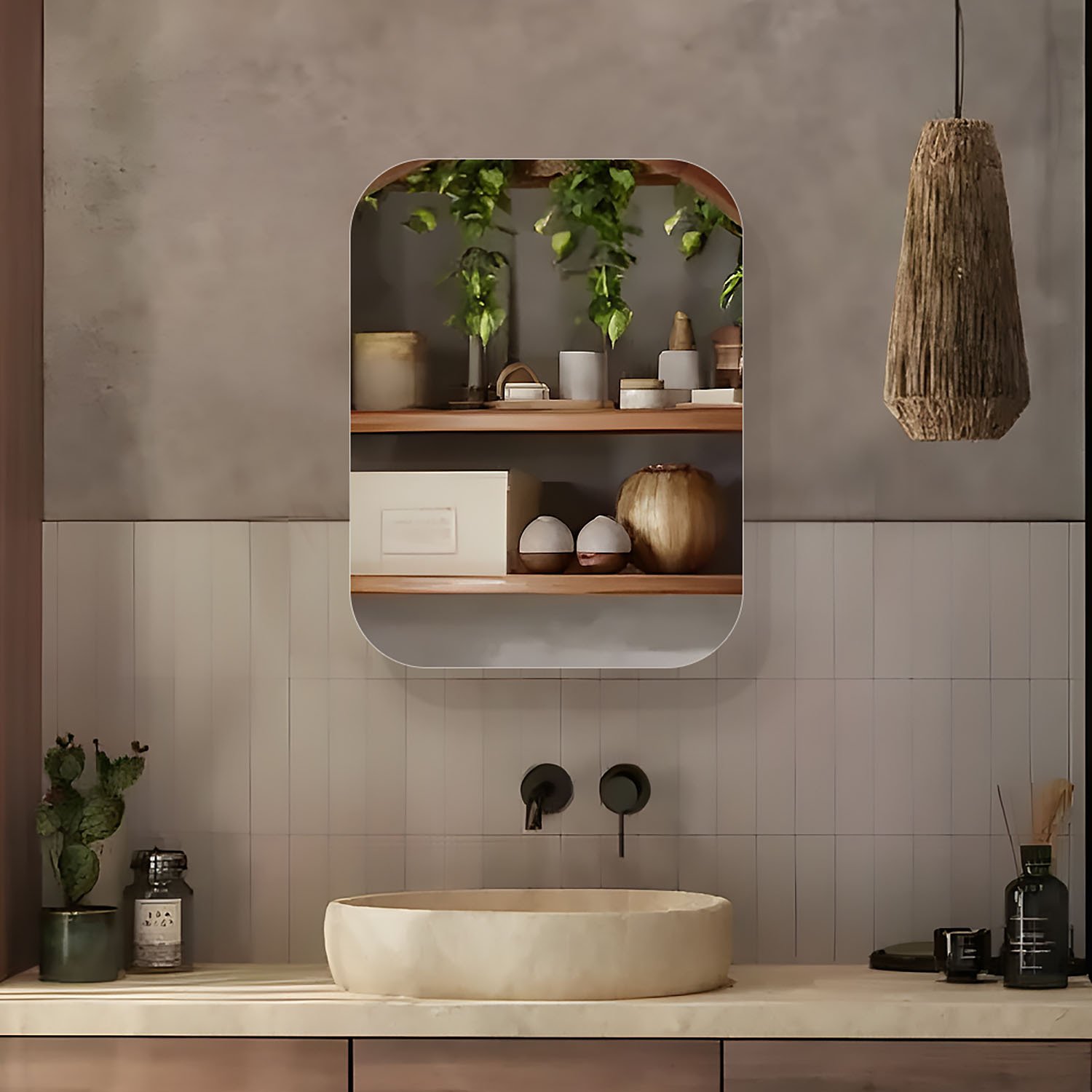 Atlanta Bathroom Mirror Cabinet - Silver Image 3