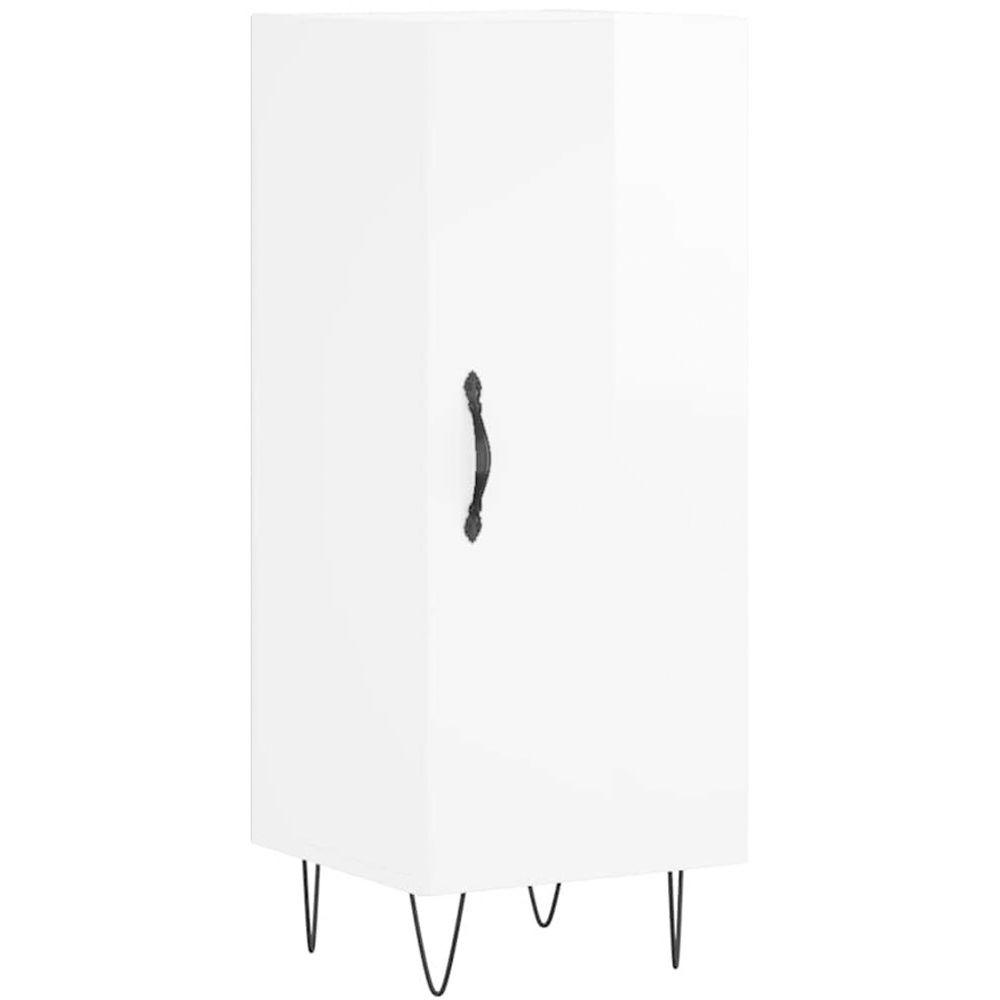 vidaXL Single Door High Gloss White Sideboard Image 2