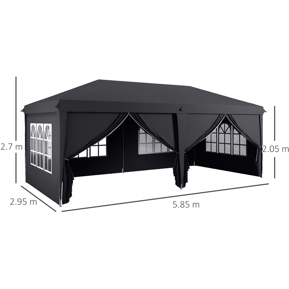 Outsunny 3 x 6m Grey Pop Up Gazebo with Sides and Windows Image 7